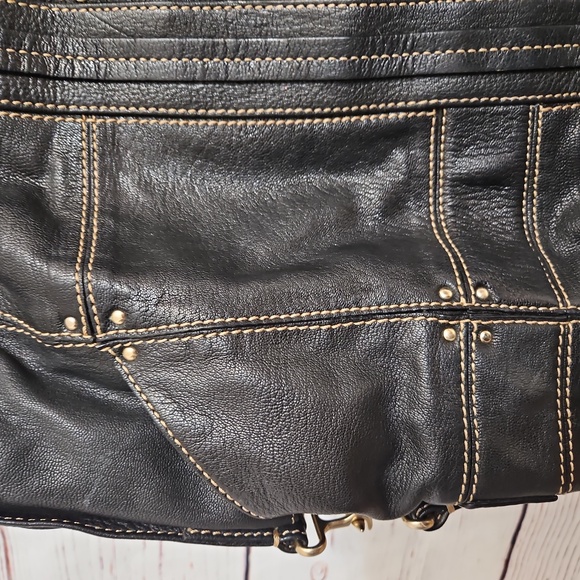 Laundry By Shelli Segal Espresso Goat Leather Tote Large - Picture 8 of 17